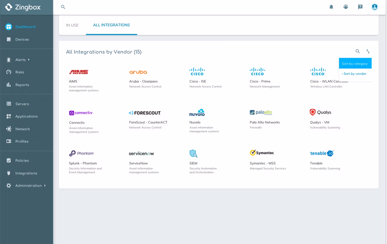 All Integrations by Vendor